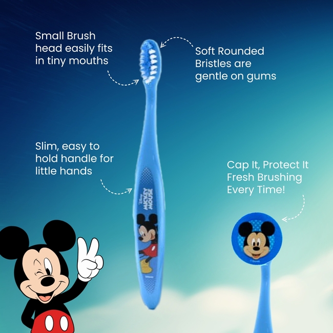 Disney Mickey Mouse Kids Toothbrush Set Soft-Bristle Toothbrush