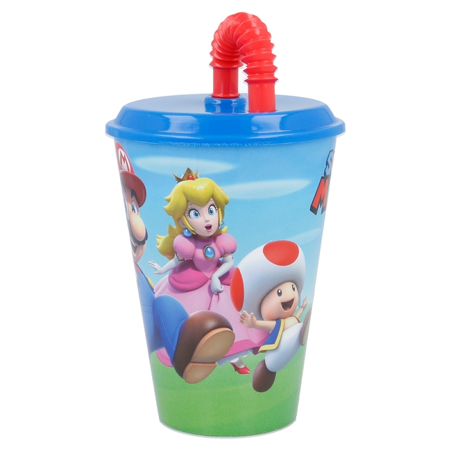 Gobelet Super Mario Avec Paille - Personnages Mario, Neuf